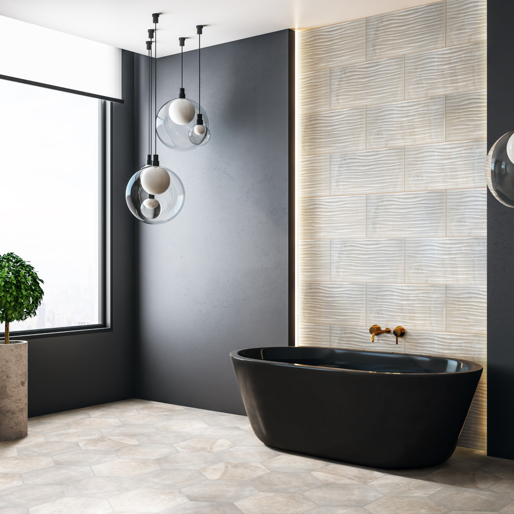 Dubai Deco Pearl 12-1/2 in. x 24-1/2 in. Porcelain Wall Tile