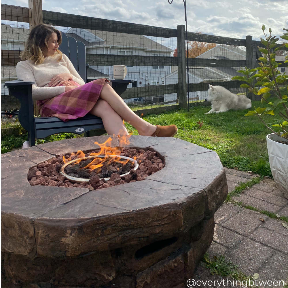 Summer firepit setup with barbecue