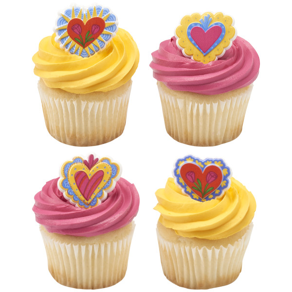 Milagros Hearts Cupcake Rings