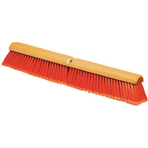Carlisle, Flo-Pac®, 24in, Flagged Bristle Hardwood Push Broom Head, Polypropylene Bristles, Orange