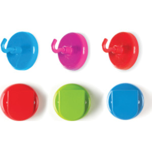 Super Strong Magnetic Clips & Hooks, 1.5", Assorted, Set of 6