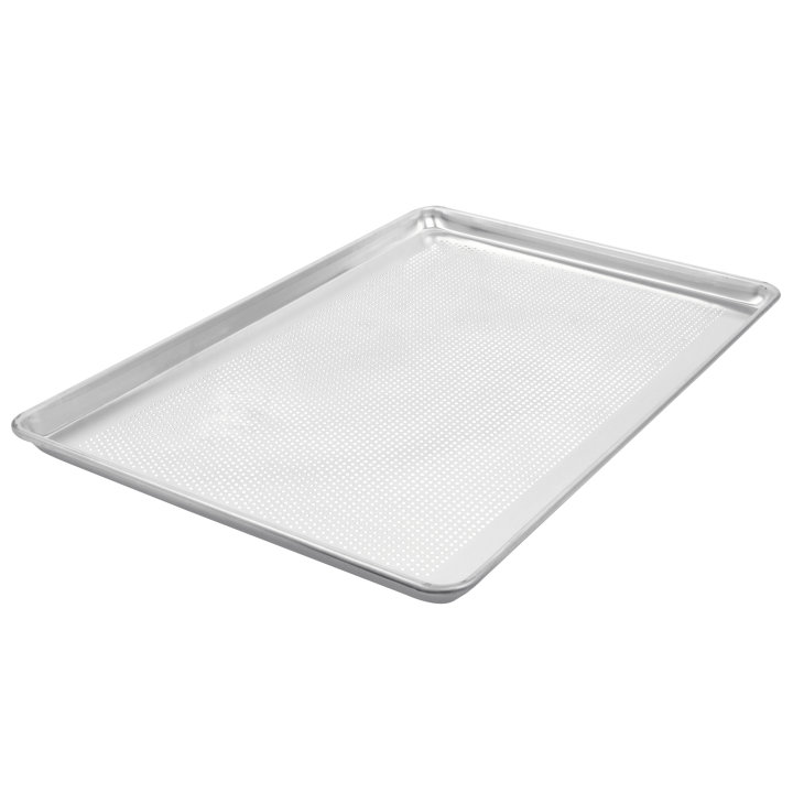 Full-size Wear-Ever® heavy-duty perforated aluminum sheet pan with natural finish