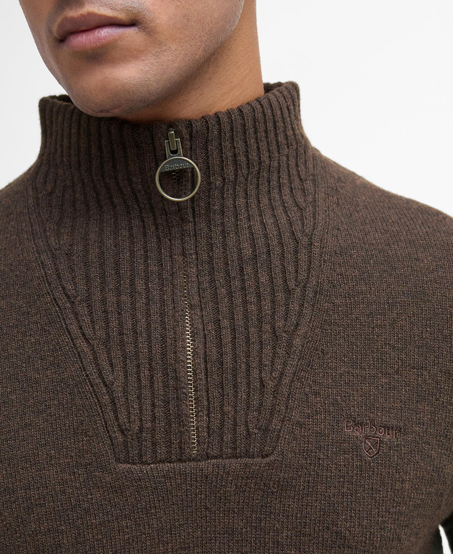Maglione con mezza zip in lana d'agnello Essential image number 4