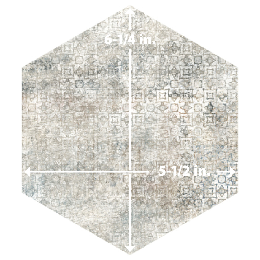 Tivoli Hex Tapestry 5-1/2 in. x 6-1/4 in. Porcelain Floor and Wall Tile