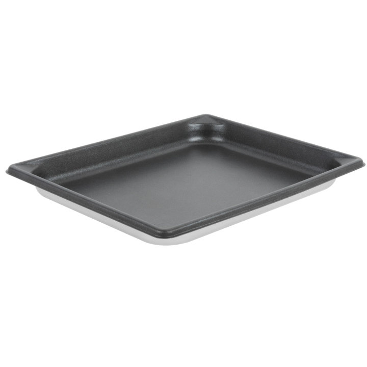 Half-size 1 ¼-inch-deep Super Pan V® stainless steel steam table pan with Steel Coat x3™ nonstick coating
