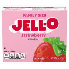 JELL-O Strawberry Gelatin Dessert, 6 oz Box