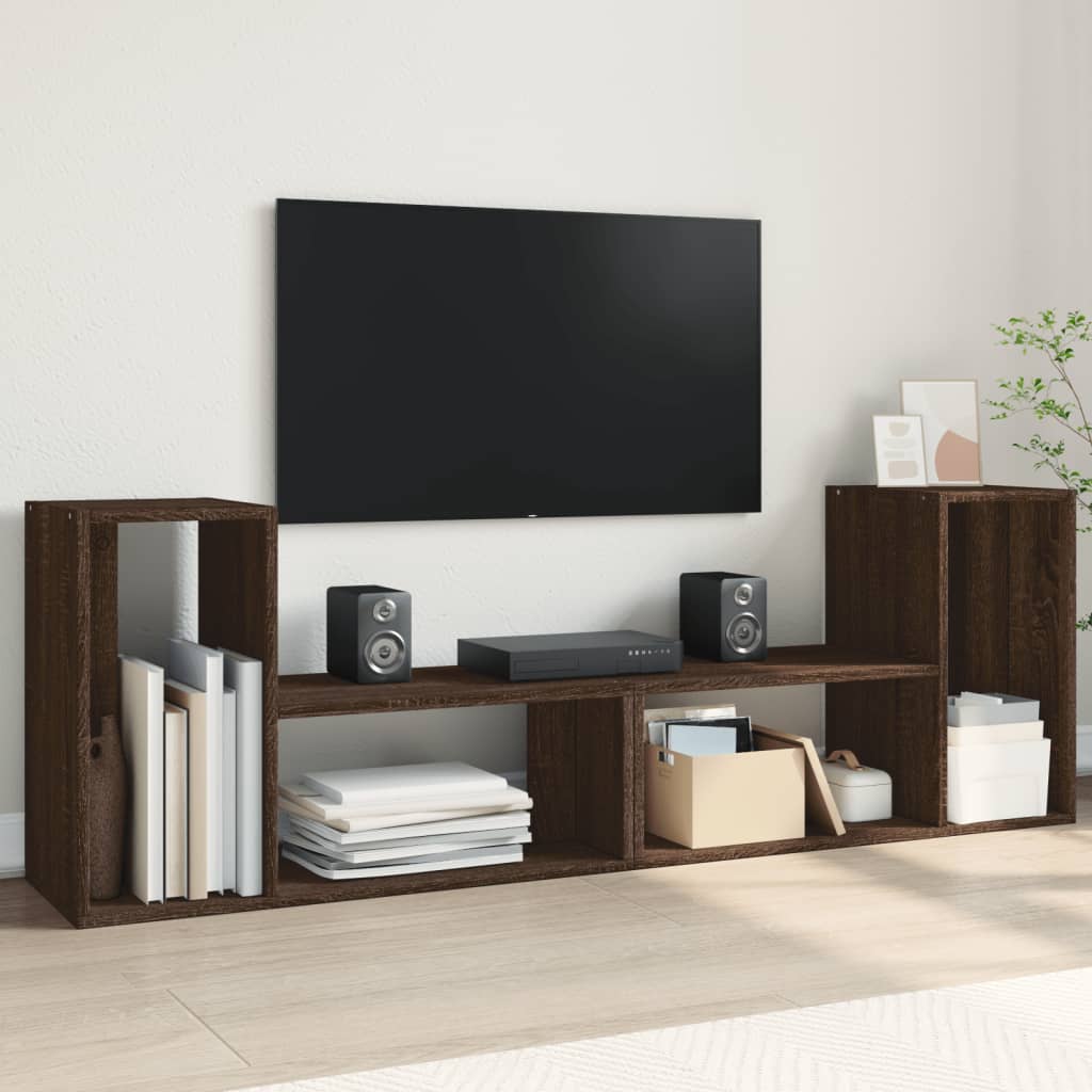 vidaXL TV-Schränke 2 Stk. Braun Eichen-Optik 75x30x50 cm Holzwerkstoff – Bild 2