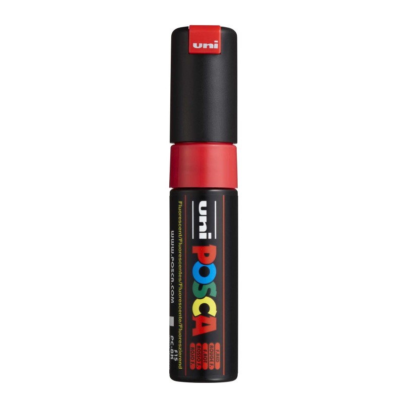 PC-8K Paint Markers, Broad Chisel Tip (8 mm), Fluorescent Red