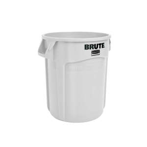 Rubbermaid Commercial, VENTED BRUTE®, 10gal, Resin, White, Round, Receptacle