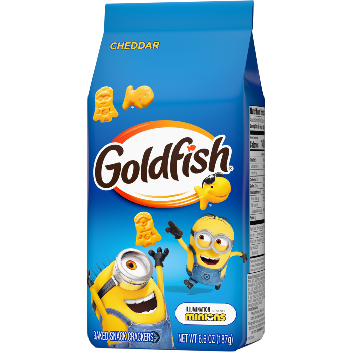 Goldfish® Minions Shaped Cheddar Crackers, 6.6 oz, bag - Right Angle Image