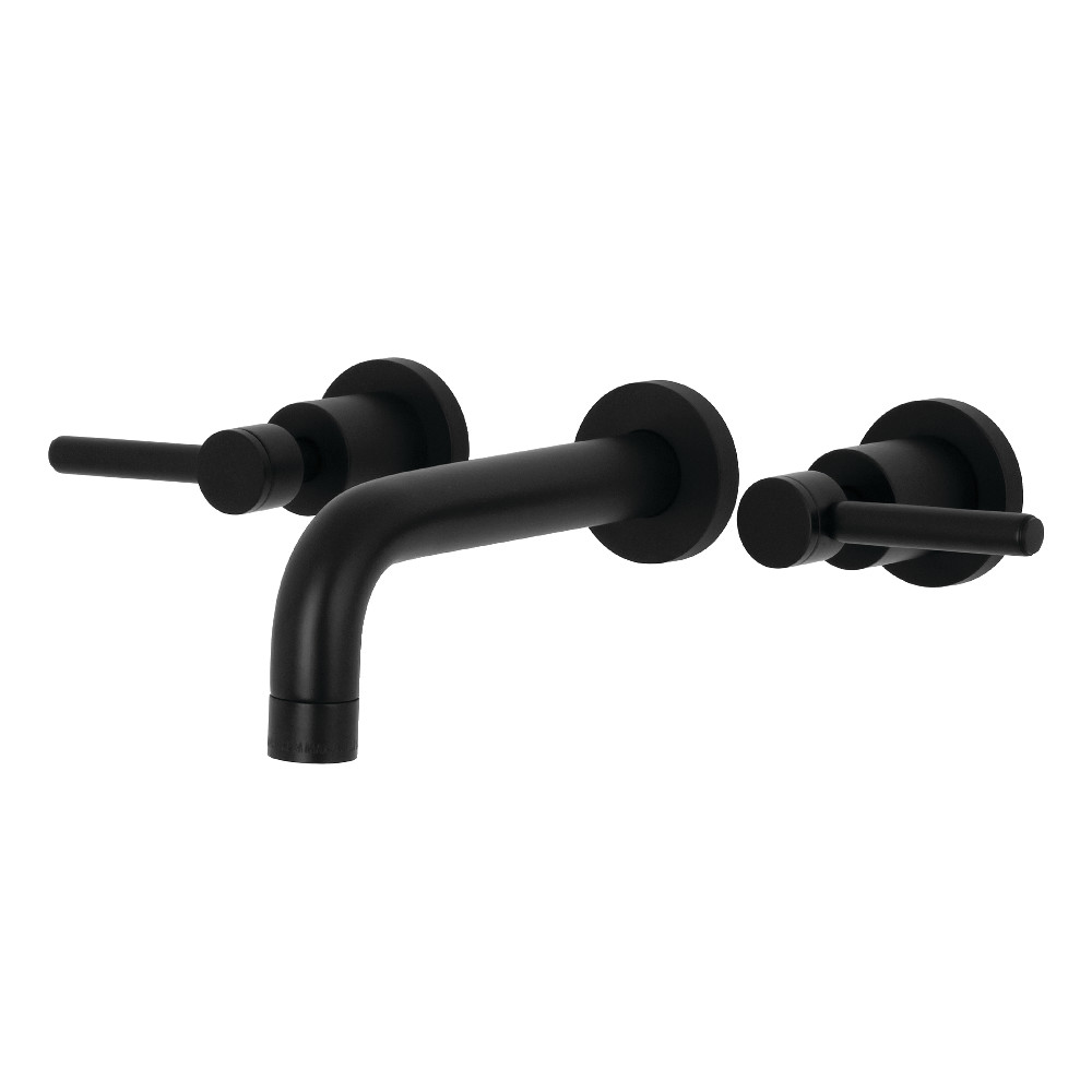 Double-Handle Wall Mount Bathroom Faucet, Matte Black with 8 Finish Options