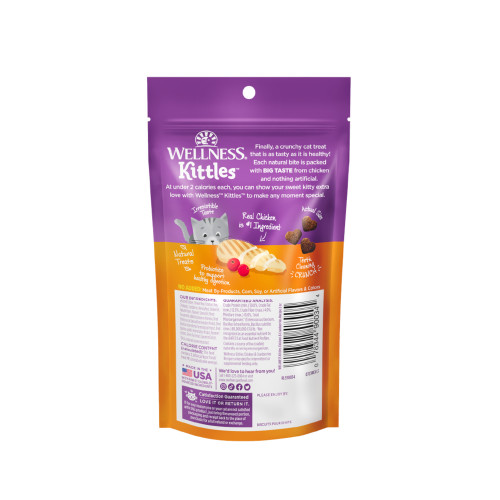 Wellness Kittles Chicken & Cranberry back packaging