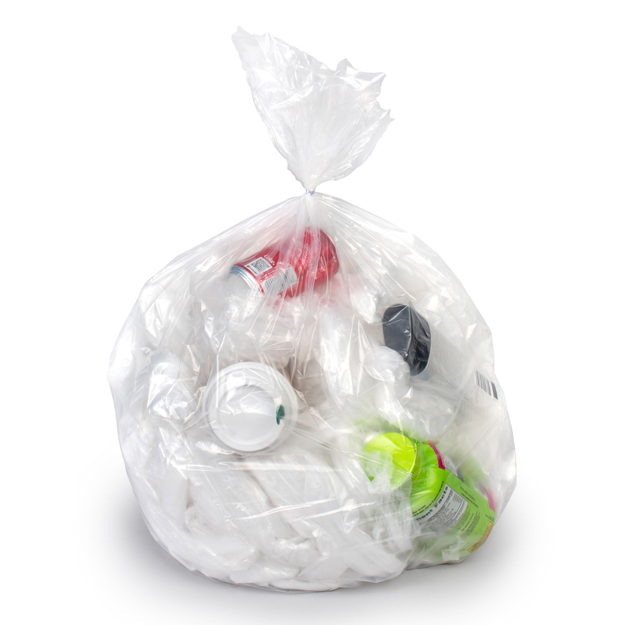 Colonial Bag PXC Series 2X Heavy Duty Trash Bag, Clear, 60-gallon Capacity