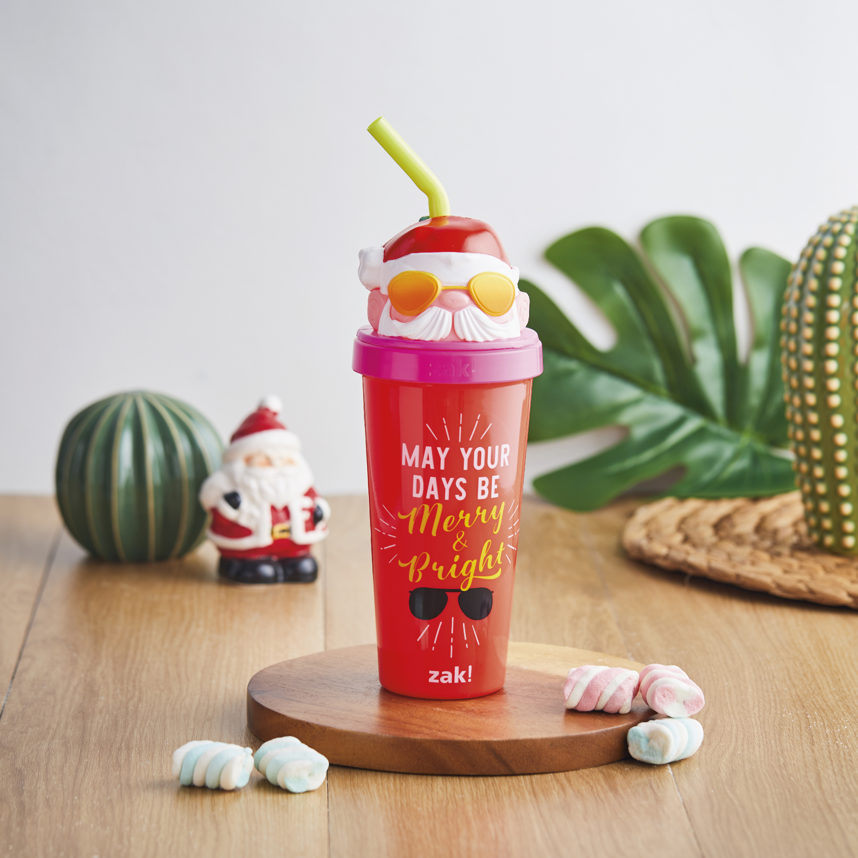 Zak Holiday 18 ounce Reusable Plastic Tumbler, Santa slideshow image 2 Zak Holiday 18 ounce Reusable Plastic Tumbler, Santa slideshow image 2