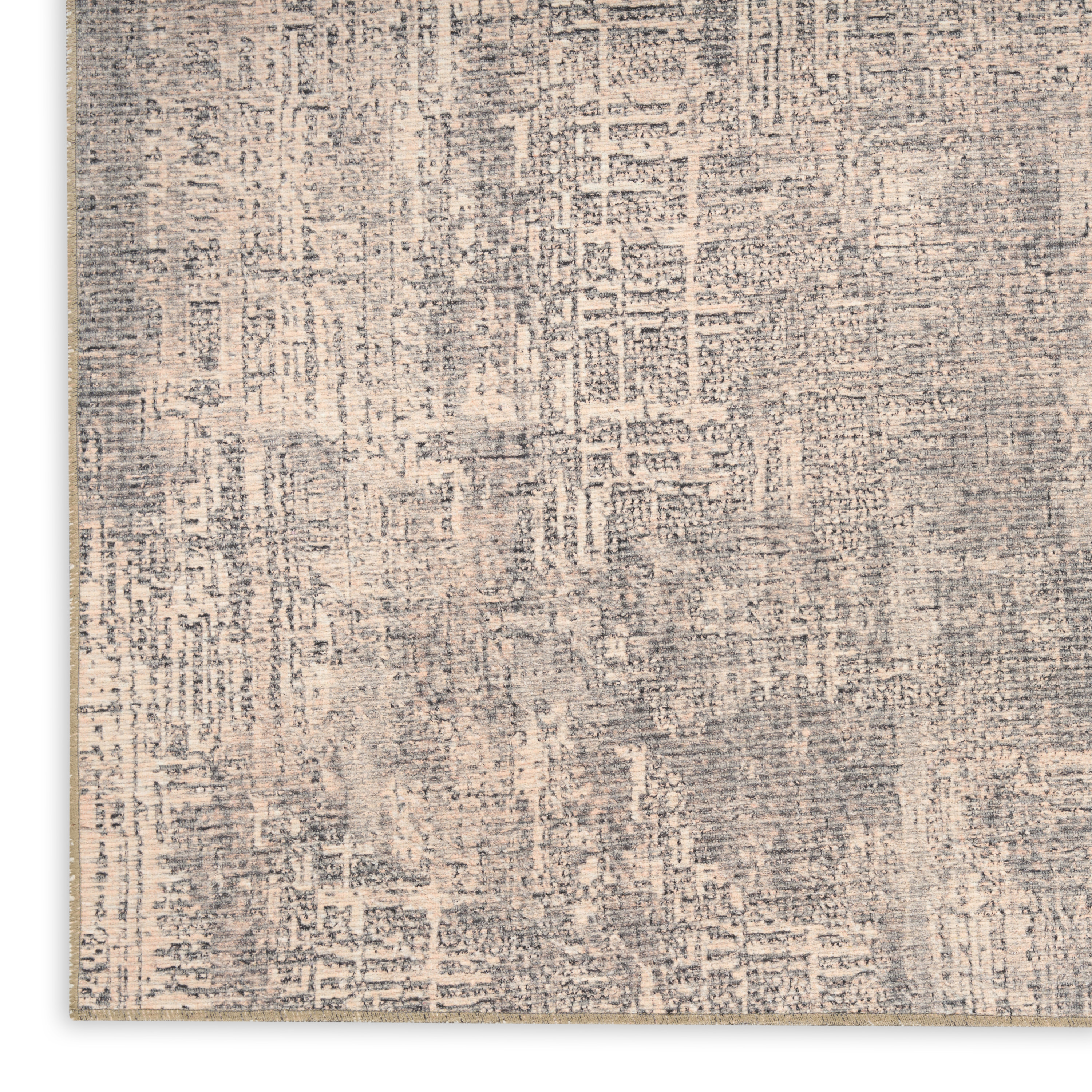 Nourison Botanical Washables 2' x 6' Taupe Modern Indoor Rug
