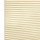 Beige honeycomb (cellular) blinds, fully lowered and closed, filtering soft light; exposed left edge shows hexagonal cell ends against a plain white background.