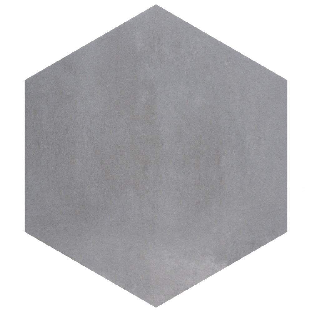 Industrial Hex Silver 8-1/2 in. x 9-7/8 in. Porcelain Floor and Wall Tile