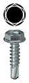 Self Drilling Screw Hex Washer Head Zinc Plated Steel No. 10 x 1-1/2