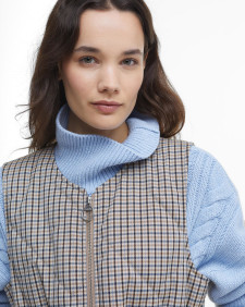 Shelby Check Gilet Sky Micro Check