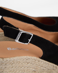 Hazel Espadrille Wedges Black Suede