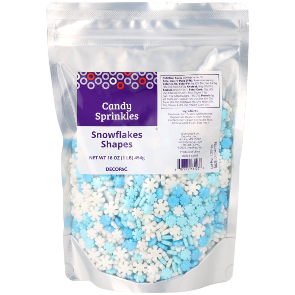 Snowflakes Shapes - Red 3 Free Sugar Candy Decorations