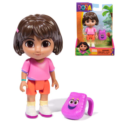Dora, Figurine Dora de 7,6 cm avec tête et bras mobiles et Sac à dos, jouets pour filles et garçons, à partir de 3 ans