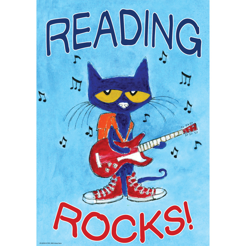 Pete the Cat® Reading Rocks Positive Poster