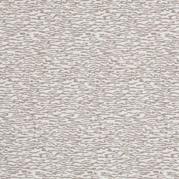 Beige-and-white textured wallpaper with irregular horizontal organic lines â€” covering a flat wall surface; evenly lit close-up, neutral interior context with no visible furniture or windows.