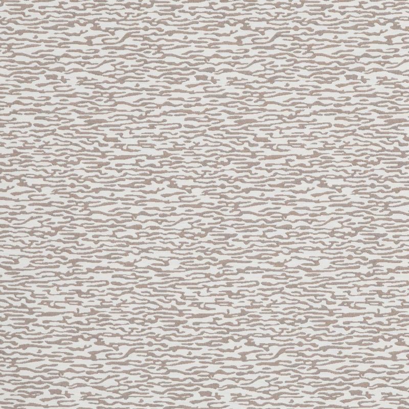 Beige-and-white textured wallpaper with irregular horizontal organic lines â€” covering a flat wall surface; evenly lit close-up, neutral interior context with no visible furniture or windows.