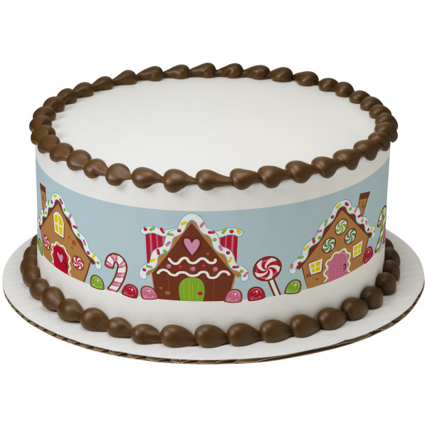 Gingerbread Village PhotoCake® Edible Image® Strips