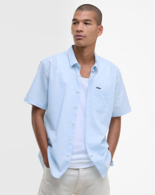 Pigment Dye Slub Short-Sleeved Shirt Bleached Blue