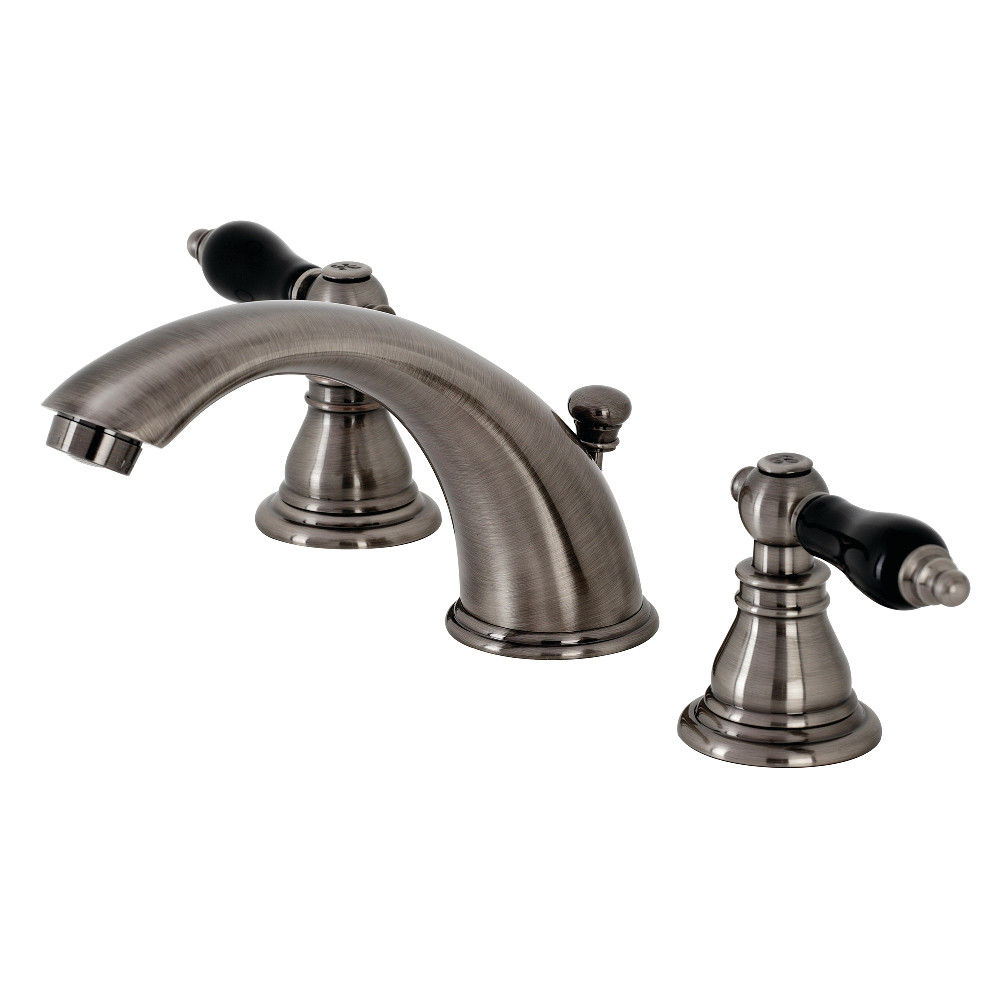 Widespread Bathroom Faucet with Pop-Up Drain, Black Stainless with 9 Finish Options
