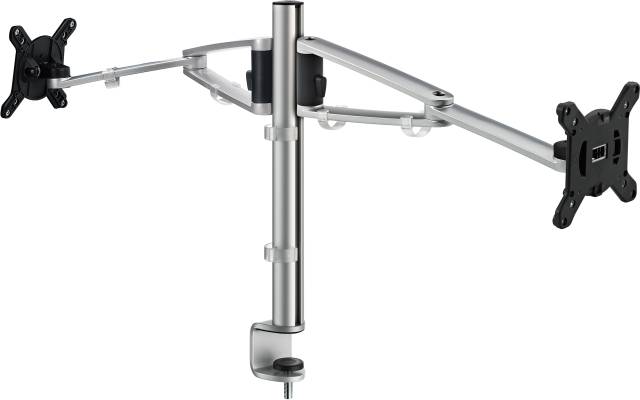 Set up opposing monitors for space-saving workspaces.