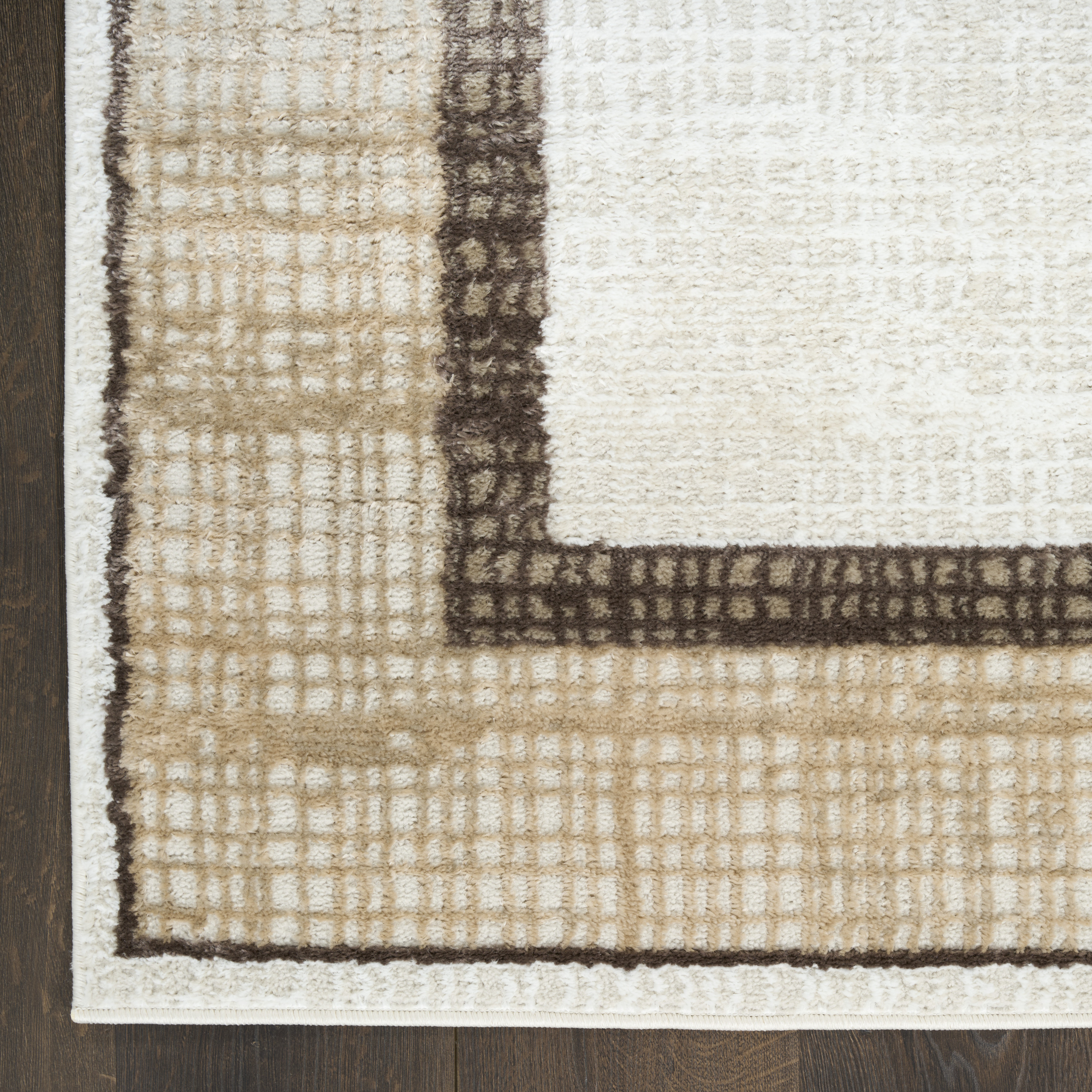 Nourison Dekor 2' x 4' Ivory Brown Modern Indoor Rug