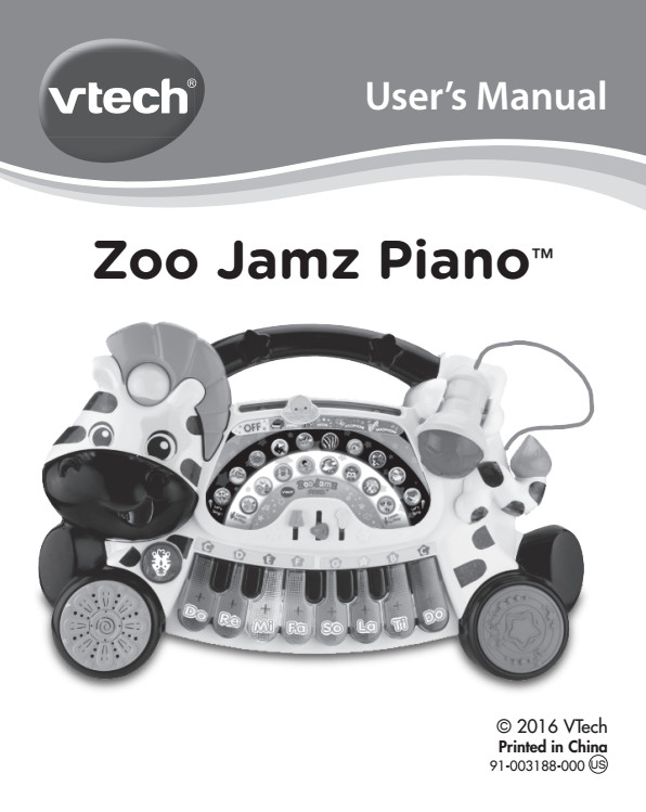 VTech Zoo Jamz Piano Zebra 4in1 Instrument With Microphone