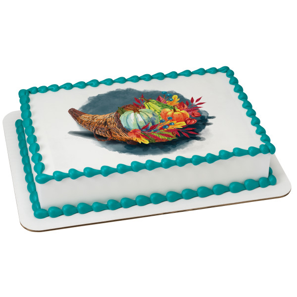 Watercolor Cornucopia PhotoCake® Edible Image®