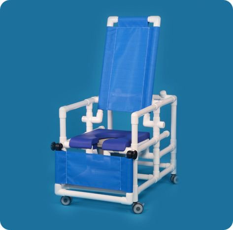 IPU CHAIR/COMMODE, SHOWER RECLINING DLX BLU D/S