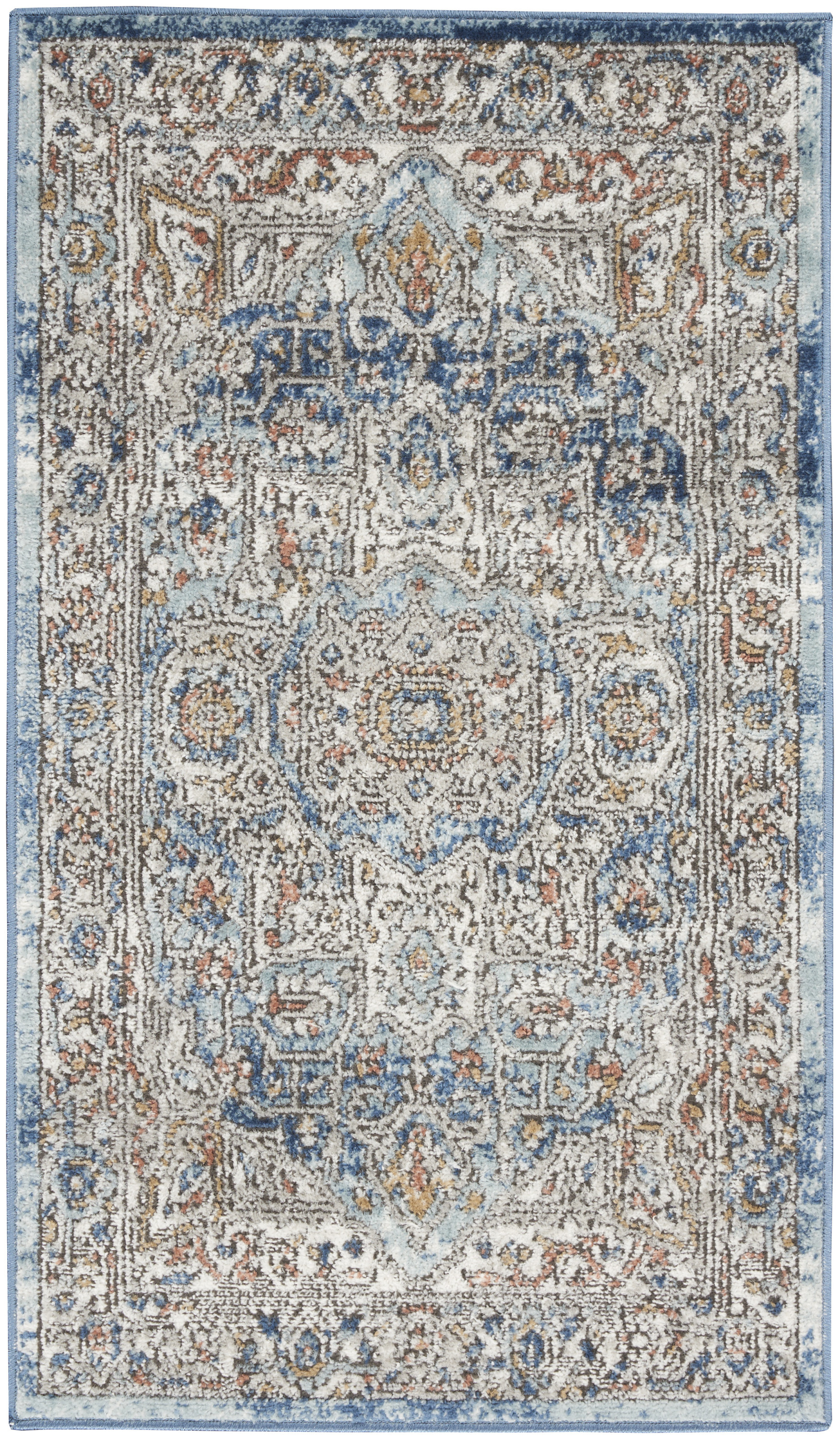 Nourison Quarry 2'2" x 3'9" Ivory Blue Vintage Indoor Rug
