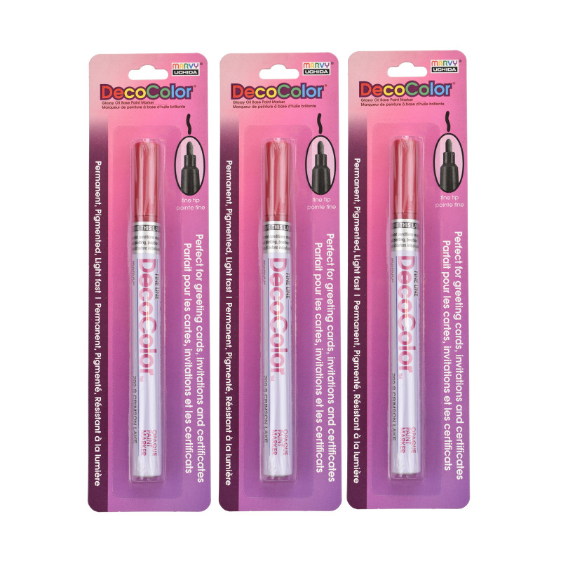 DecoColor® Paint Marker, Fine Tip, 200-S, Crimson Lake #46, Set of 3