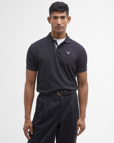Tartan Pique Polo Shirt Black/Cedarwood