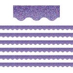 Teacher Created Resources&reg; Purple Sparkle Scalloped Border Trim, 35 Feet Per Pack, 6 Packs TCR8793-6