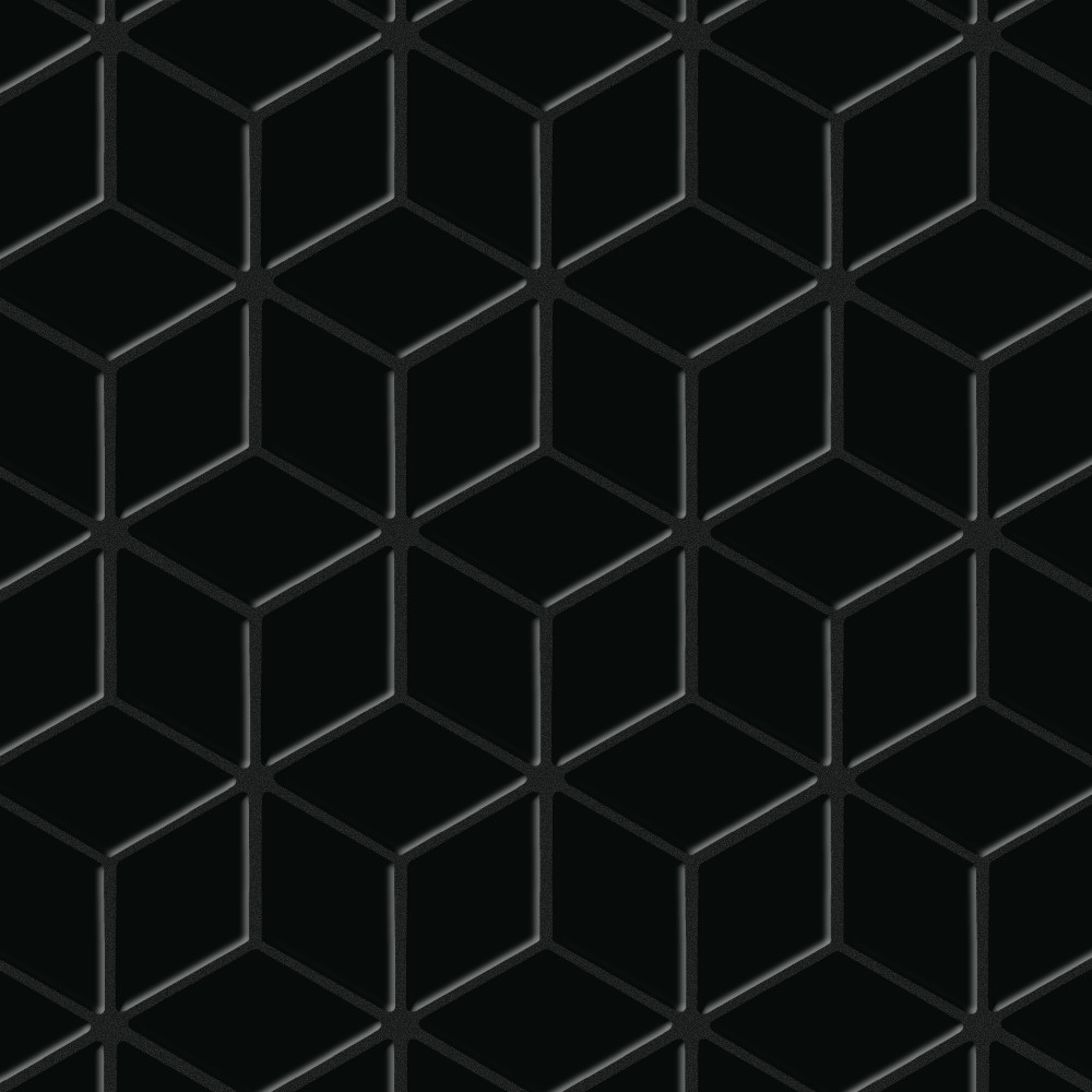 Hudson Rhombus Glossy Black 10-1/4 in. x 11-3/4 in. Porcelain Mosaic Tile