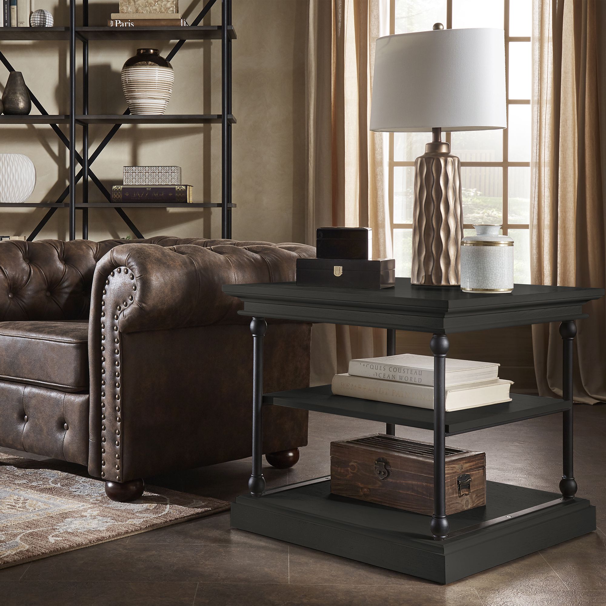 Cornice Accent Storage Side Table