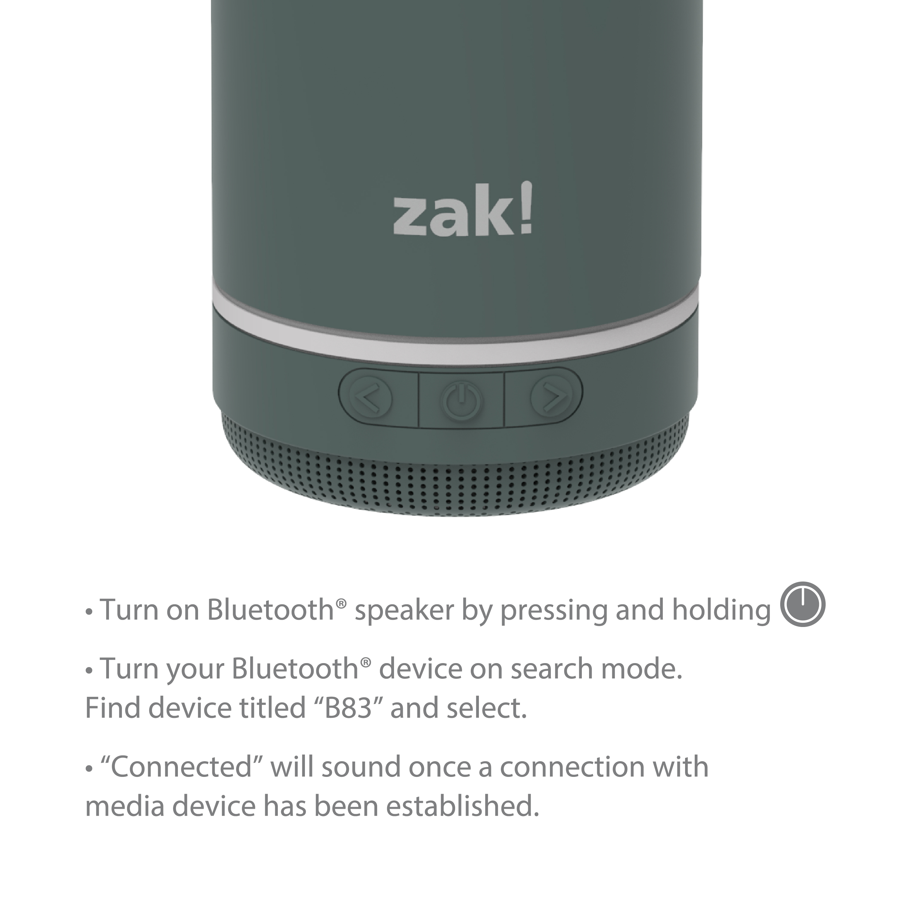 Zak Play 17.5 ounce Stainless Steel Tumbler with Bluetooth Speaker, Gray slideshow image 9 Zak Play 17.5 ounce Stainless Steel Tumbler with Bluetooth Speaker, Gray slideshow image 9