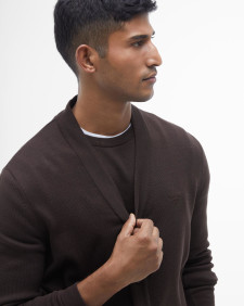 Pima Cotton V-Neck  Cardigan Bitter Chocolate