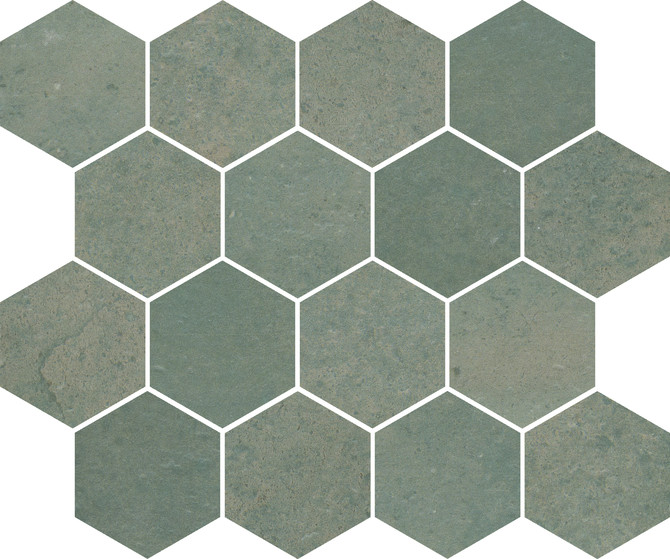 Tuscany Green 10×12 Hexagon Mosaic Matte