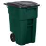 Rubbermaid Commercial, BRUTE®, Rollout, 50 gal, Resin, Green, Rectangle, Receptacle