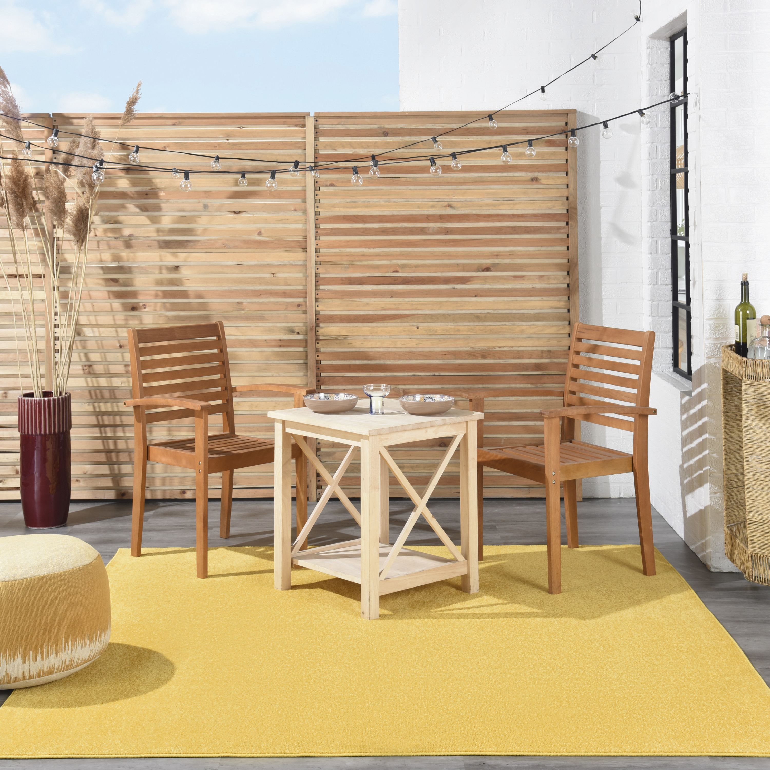 Nourison Nourison Essentials 5' x Square Yellow Outdoor Rug