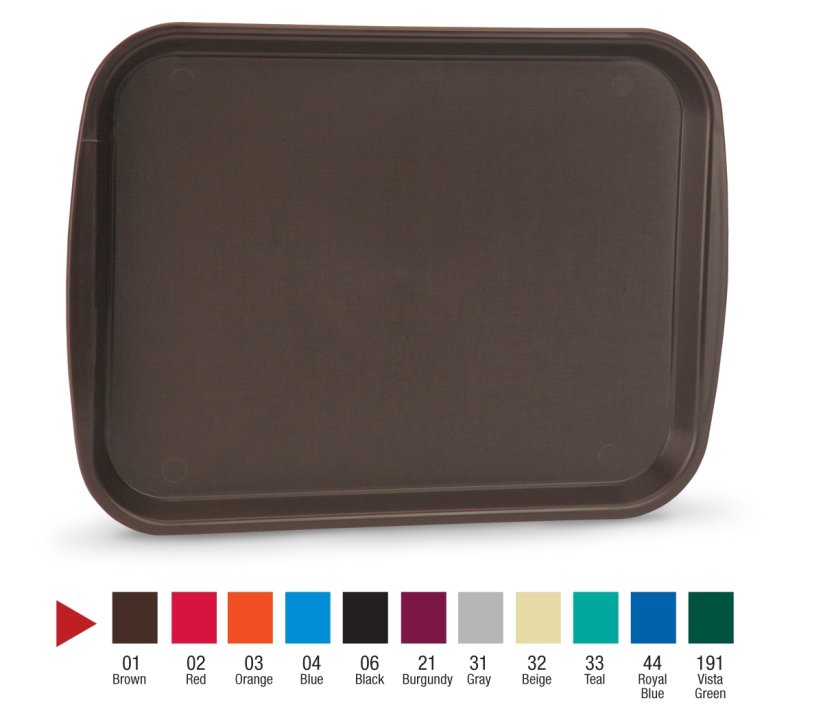 14 15/16" x 10 5/8" Traex® premium plastic fast-food tray in brown