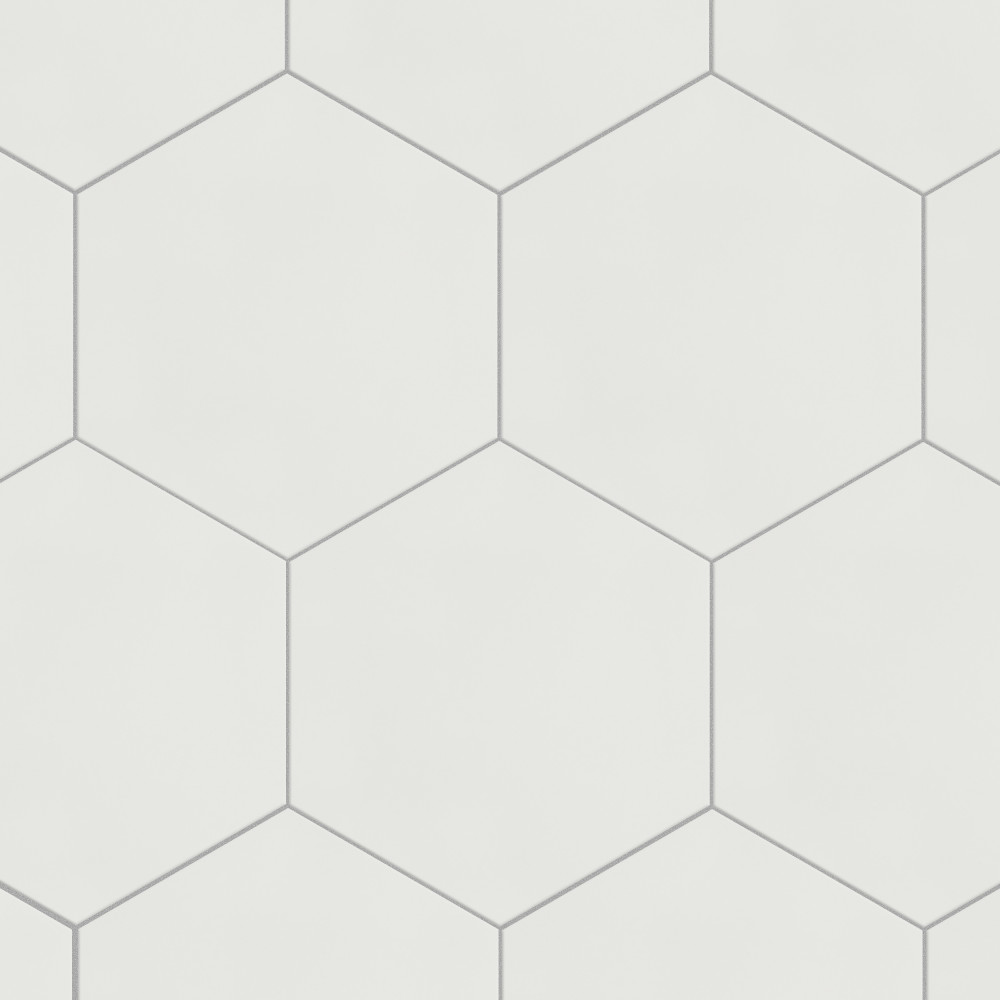 Textile Basic Hex White 8 58 In X 9 78 In Porcelain Floor And Wall Tile Merola Tile 9265